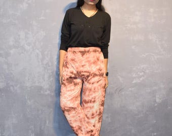 Tie Dye Rayon Harem Pants: Wide Leg Aladdin Style