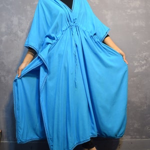 Sky Blue Color Tie Dye Design Kaftan Tie Dye Women Kaftan  Beach Wear Party Wear Travel Kaftan Tie Dye Bohemian Kaftan For your vacation