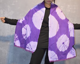 Shibori Baumwollschal: Leichte Hijab Kopfverpackung