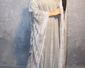 Tie Dye Rayon Kaftan: Bohemian Party Dress, Beach Cover Up