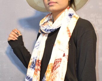 Tie Dye Cotton Scarf: Lightweight Soft Scarf Wrap