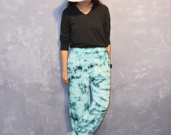 Tie Dye Rayon Harem Pants: Boho Beach Yoga, M-5XL