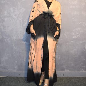 Tie Dye Rayon Kimono Dress: Multi Color Resort Wear