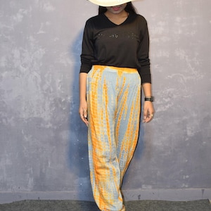 Tie Dye Rayon Harem Pants: Boho Beach Yoga Wide Leg Trousers