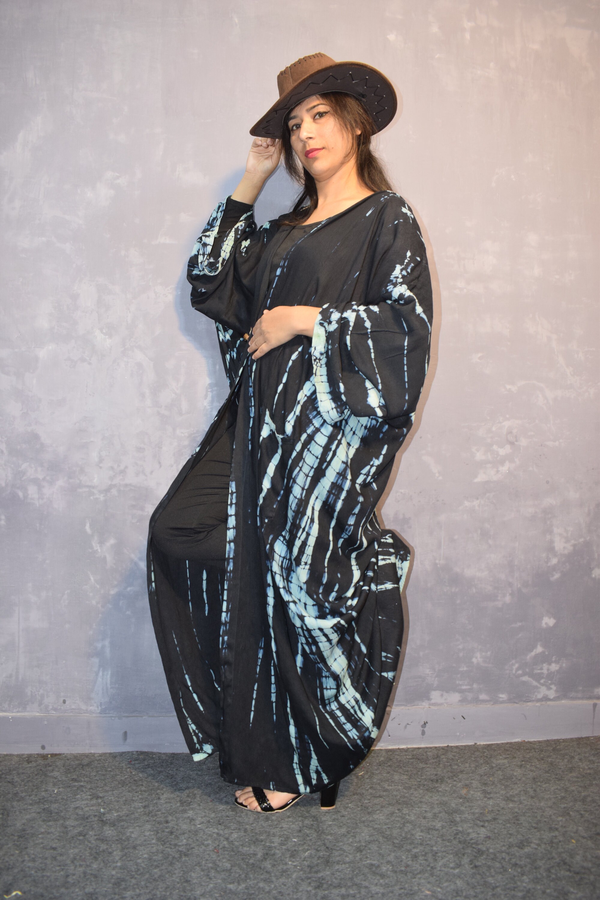 Copricostume Lungo Da Donna In Stile Kimono Tie-dye, Copricostume Da - 4
