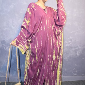 Vestido Robe de Rayon Vinho: Vestido Maxi Kimono Tie Dye