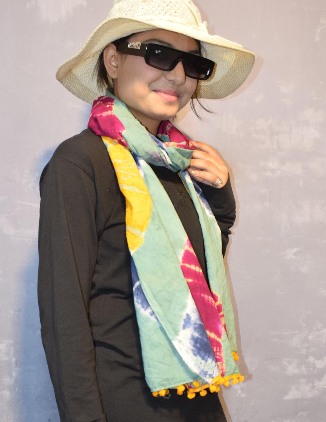 Tie Dye Cotton Scarf: Lightweight Hijab Head Wrap - Etsy Canada