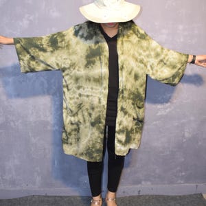 Green Color Robe, Dressing Gown, Unique Gift, Bridesmaid Dress, Kimono Dressing Gown, Lounge wear Tie Dye Color Kimono/Robes For You