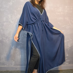 Blue Color Tie Dye Design Kaftan Tie Dye Women Kaftan  Beach Wear Party Wear Travel Kaftan Tie Dye Bohemian Kaftan For your vacation