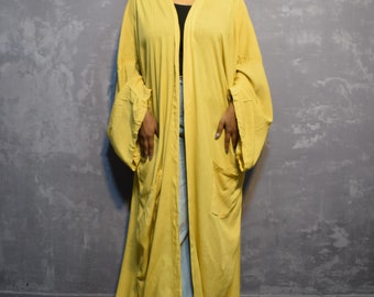 Pale Green Rayon Kimono Robe, Boho Beach Cover Up