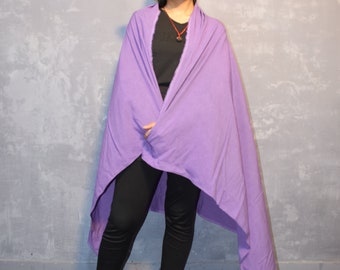 Purple Rayon Sarong: Hand Dyed Boho Beach Scarf