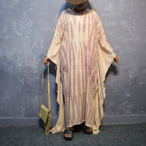 Onion Color Tie Dye Design Kaftan Tie Dye Women Kaftan  Beach Wear Party Wear Travel Kaftan Tie Dye Bohemian Kaftan