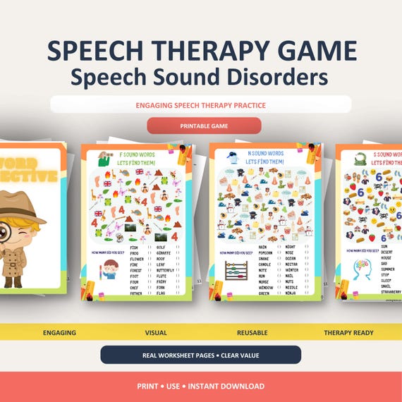 Speech and Language Therapy Game Phonological Skills  (PDF Download)