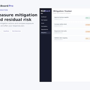 RiskBoard Pro Project Risk Register RAID Log Issue Dependency Tracker Offline HTML App