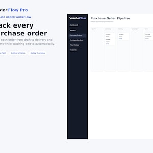 VendorFlow Pro Supplier Vendor Purchase Order Performance Manager Offline HTML App