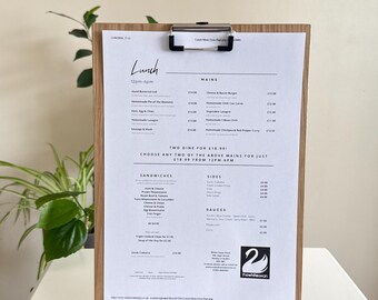 WOODEN MENU/RECIPE Stand, A4 sized
