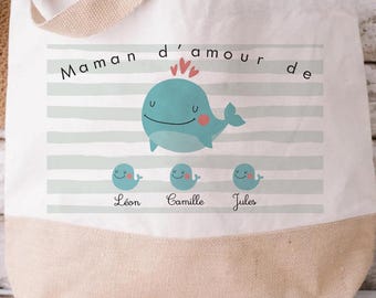 Personlig tygväska till mamma/supermormor röd hjärtformad tygväska/mormors tygväska/mormors väska/mormors julklapp/mormors dag/mors dag-present