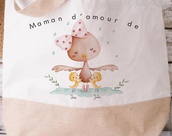 Personalisierte Tragetasche mit Gluckenmotiv / Super-Oma-Tragetasche mit rotem Herz / Oma-Tragetasche / Oma-Tasche / Weihnachtsgeschenk für Oma / Großmuttertag / Muttertag