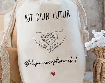 pochon futur Papa/ Pochon cadeau futur papa/ maternité/ Boite papa/ Box futur Papa/ kit de survie papa/annonce grossesse/cadeau naissance