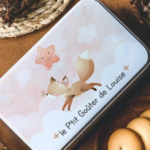 Boite à goûter personnalisé enfant /boite à gouter école /gouter enfant personnalisé/maternelle/boite à gouter prénom /lion/renard/renne