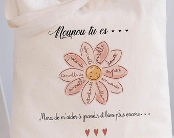 personalized Nanny bag/super Nanny terracotta heart tote bag/nanny tote bag/nanny bag/nanny Christmas gift/nanny party/Christmas