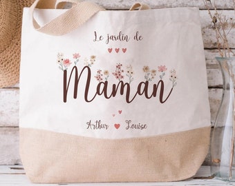 Cabas personnalisé maman sac cabas jute maman cabas maman personnalisable cabas fête des mères seulement une maman tote bag