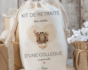 kit de survie retraite Cadeau départ en retraite, cadeau retraite, retraite femme, pochette retraite personnalisée