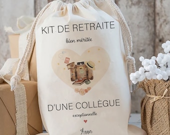 kit de survie retraite Cadeau départ en retraite, cadeau retraite, retraite femme, pochette retraite personnalisée