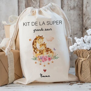 Pochette Personnalisable Grand Frère/Grande Sœur - Kit De Survie - 28x40cm