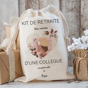 kit de survie retraite personnalisé collègue pochon cadeau collègue sac plage vacance cadeau départ à la retraite