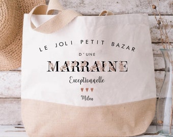 sac cabas personnalisé super marraine exceptionnelle sac personnalisable  Annonce grossesse marraine demande parrainage