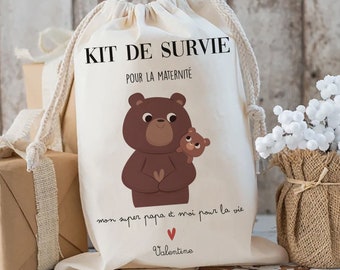 kit de survie futur papa pochon sac personnalisé cadeau de naissance pour papa pochon personnalisé sac naissance bonne fête papa