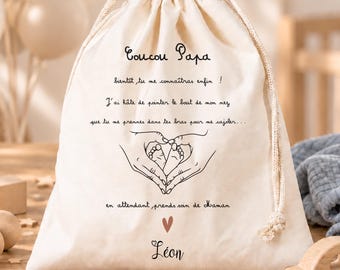 Personalized survival kit for expectant fathers: Maternity pouch, Dad box, baby shower gift