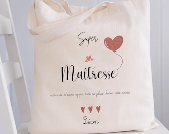 personalized tote bag for teacher/nanny/thank you teacher bag/terracotta teacher bag/ATSEM gift/Christmas nanny gift