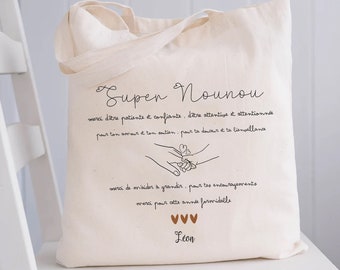 Personalized Nanny TOTE BAG/super Nanny terracotta heart tote bag/nanny tote bag/nanny bag/teacher gift atsem gift