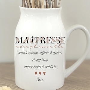 Customizable milk jug/small ceramic vase/personalized teacher vase/personalized atsem vase/teacher gift