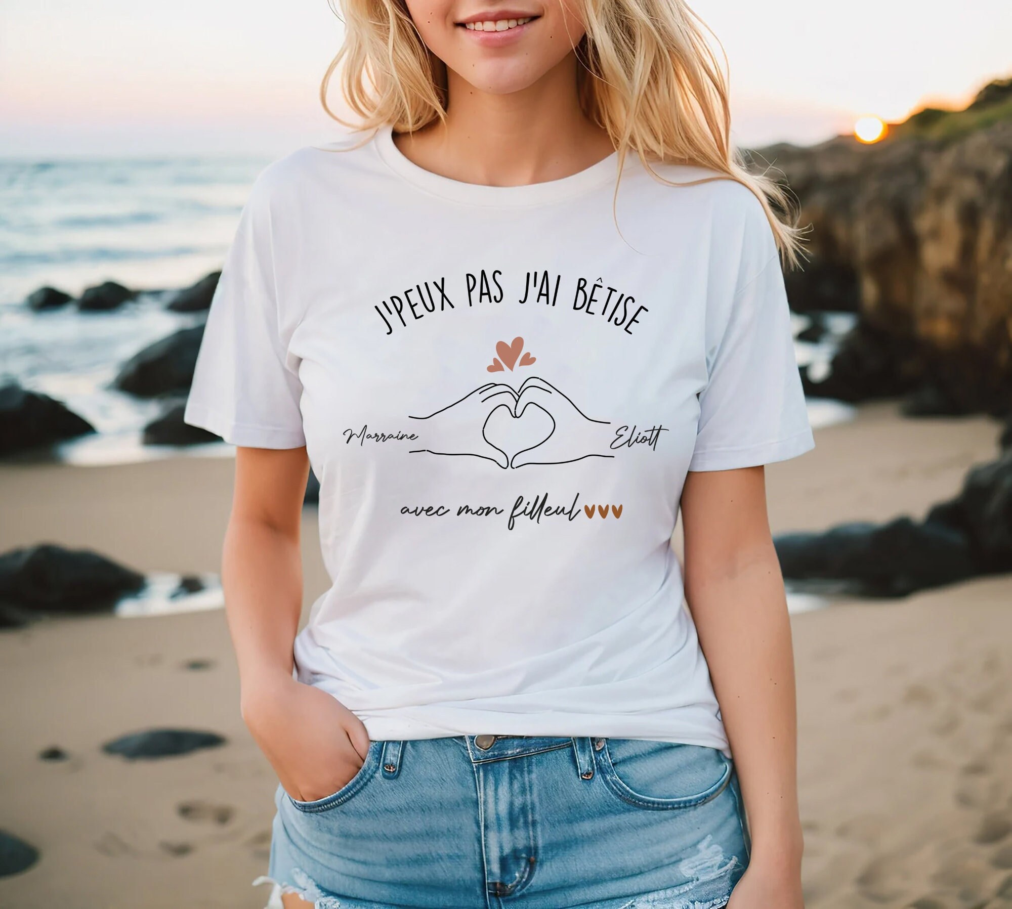 Body Bébé Personnalisé « J’peux Pas, J’ai Bêtise Avec Mon Parrain » – Blanc – Taille 9 Mois – Neuf Avec étiquettes