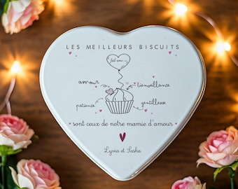 Personalized cookie jar - Personalized nanny gift - Ceramic jar - Christmas gift - Personalized nanny heart gift / cookie jar