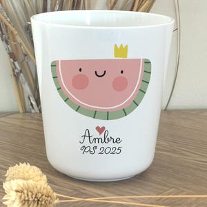 Customizable children&#39;s cup/nursery school cup/personalized first name cup/strawberry fruit cup/unbreakable cup/children&#39;s glass