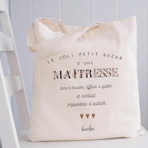 Tote Bag Personnalisé pour Maîtresse - Cadeau de Fin d'Année Scolaire-ATSEM-NOUNOU-dure a trouver difficile a oublier cadeau noël maitresse