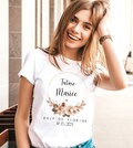 100% organic cotton personalized future bride EVJF t-shirt - bride team t-shirt tote bag bride team bag - EVJF flower crown product logo