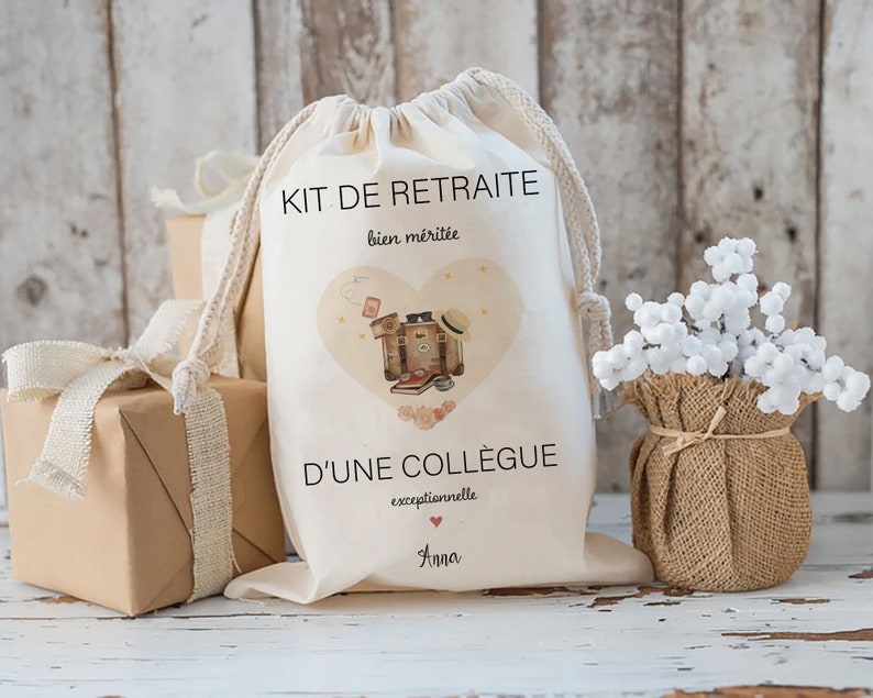 kit de survie retraite Cadeau départ en retraite, cadeau retraite, retraite femme, pochette retraite personnalisée image 1