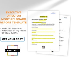 Executive Director Monthly Board Report Template