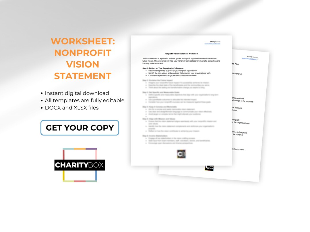 Worksheet: Nonprofit Vision Statement - Etsy