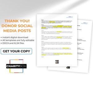 Thank You! Donor Social Media Posts