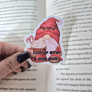 Bücherwurm Weihnachtssticker| Festliche Vinyl-Aufkleber | Kindle-Aufkleber