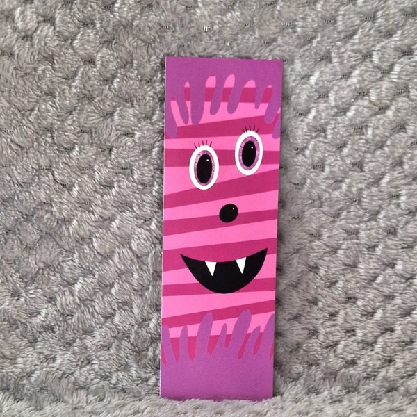 Pink monster bookmark