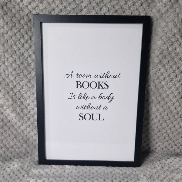 Bookish prints |Black and White|When we collect books|Be yourself|A room without books.| Wall art