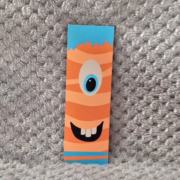 Orange monster bookmark
