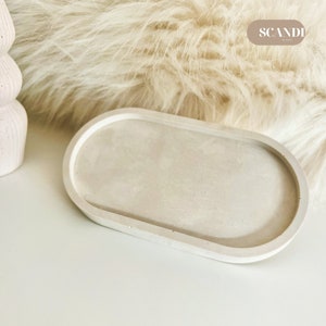 Smooth Concrete Style Decorative Oval Tray